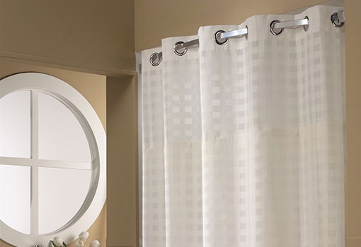 Basketweave Hookless Shower Curtain