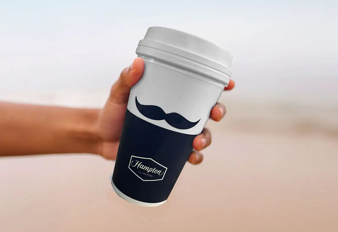 Hampton Mustache Travel Mug